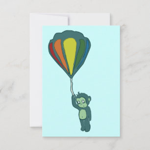 flying monkey : hot air balloon invitation