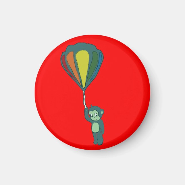 flying monkey : hot air balloon magnet (Front)