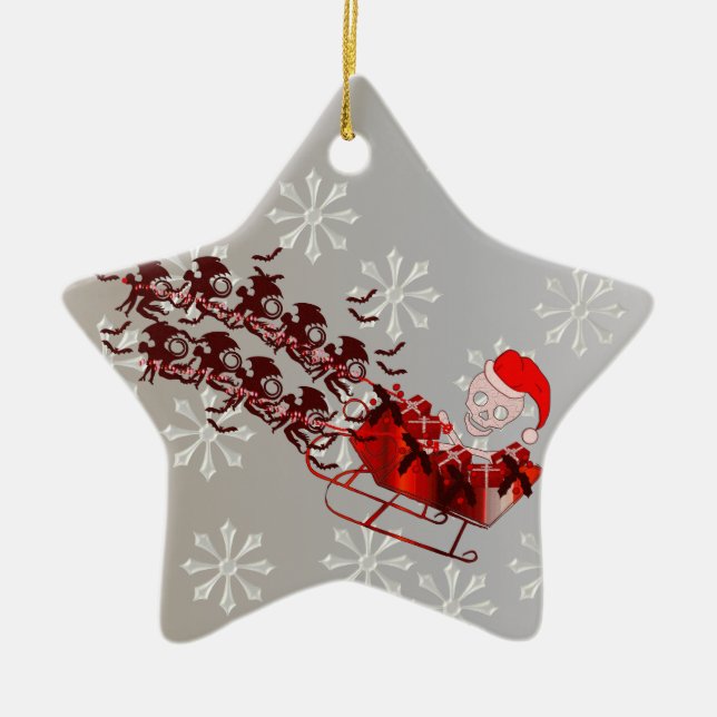 Flying Monkey Santa Ceramic Ornament (Front)