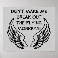 Flying Monkeys Funny Poster Humour