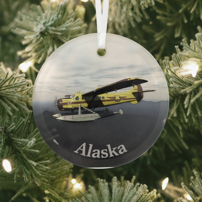 Flying Moose Aviation de Havilland DH3-C Otter Glass Ornament (Insitu)