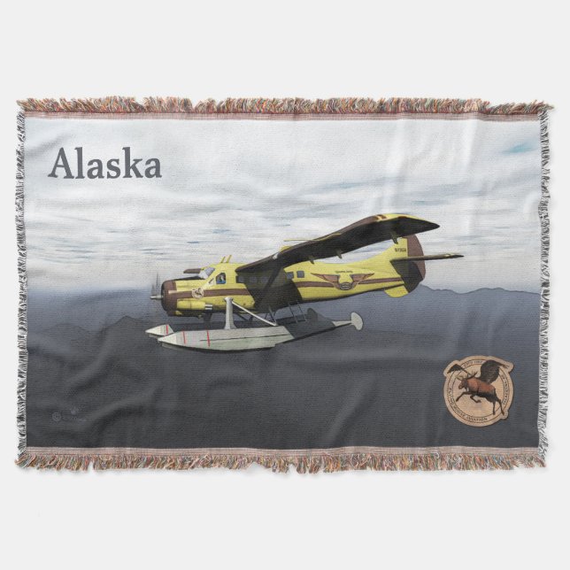 Flying Moose Aviation de Havilland DH3-C Otter Throw Blanket (Front)