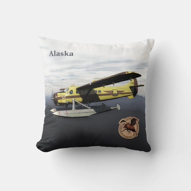 Flying Moose Aviation de Havilland DH3-C Otter Throw Pillow (Front)