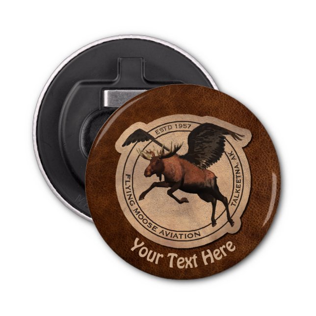 Flying Moose Aviation Patch Bottle Opener (Front)