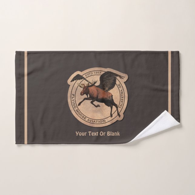 Flying Moose Aviation Patch Hand Towel (Hand Towel)