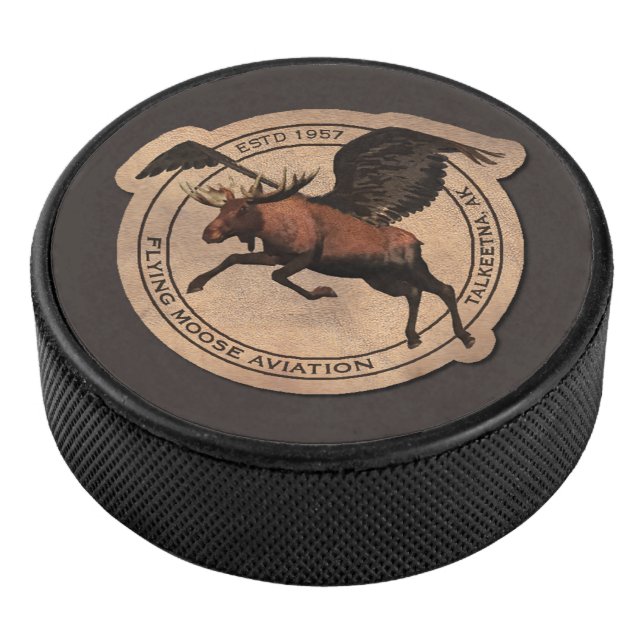 Flying Moose Aviation Patch Hockey Puck (3/4)