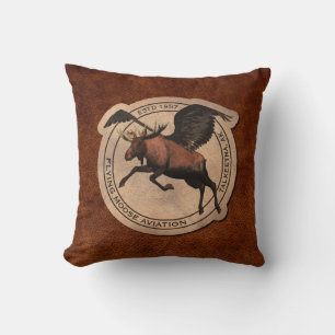 Flying Moose Aviation Patch Throw Pillow