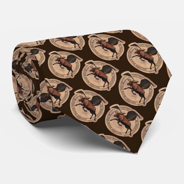 Flying Moose Aviation Patch Tie (Rolled)