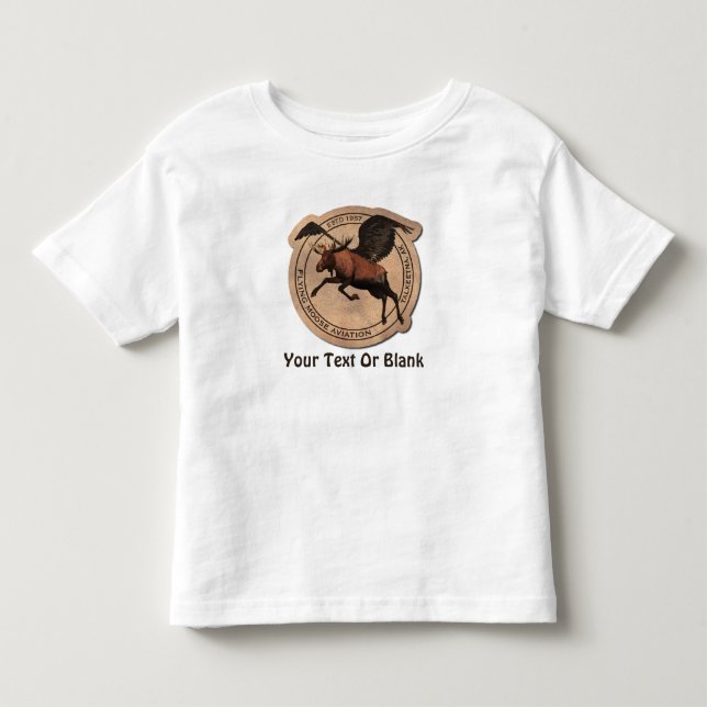 Flying Moose Aviation Patch Toddler T-shirt (Front)