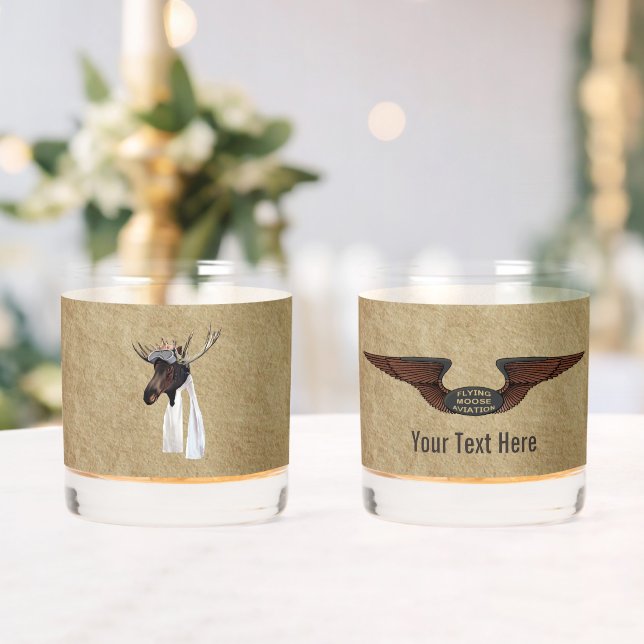 Flying Moose Bush Pilot Whiskey Glass (Insitu (Wedding))