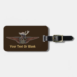 Flying Moose Bush Pilot Wings Luggage Tag