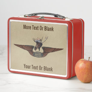 Flying Moose Bush Pilot Wings Metal Lunch Box