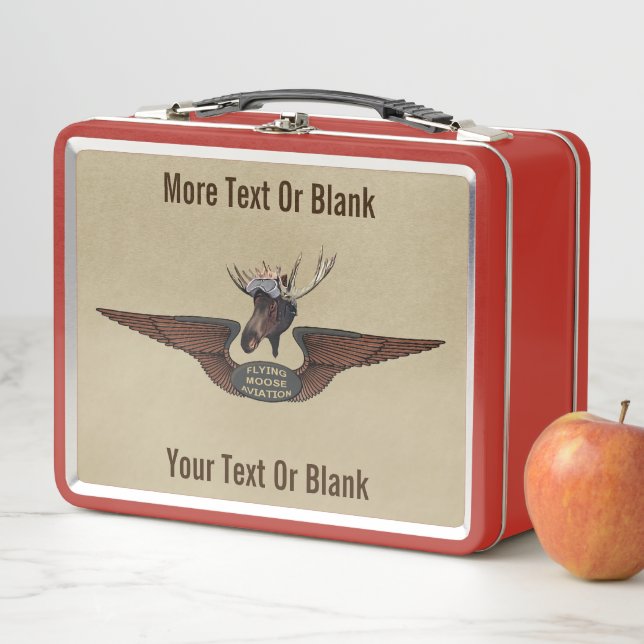 Flying Moose Bush Pilot Wings Metal Lunch Box (In Situ)