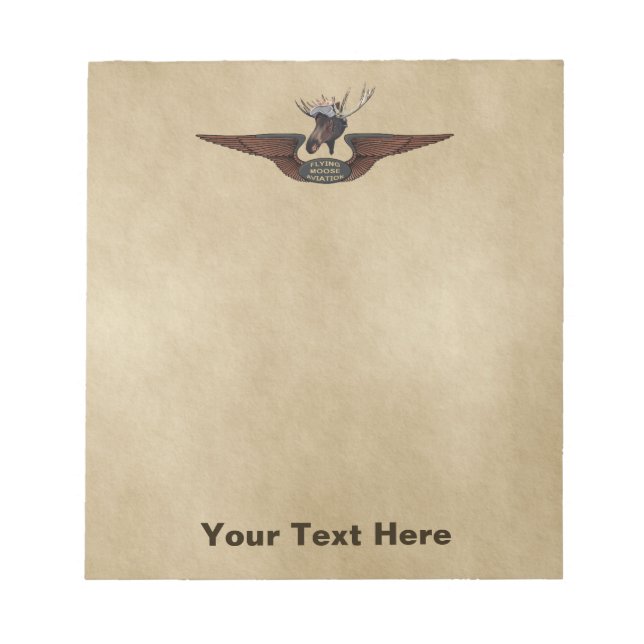Flying Moose Bush Pilot Wings Notepad (Front)