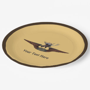 Flying Moose Bush Pilot Wings Paper Plate
