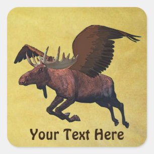 Flying Moose Square Sticker