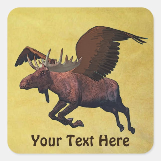 Flying Moose Square Sticker (Front)
