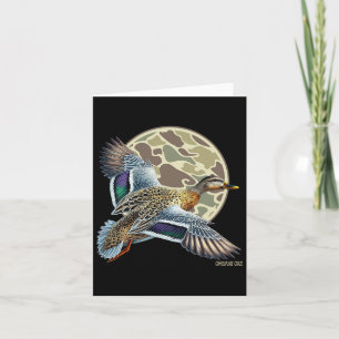 Flying Mottled Duck Camouflage Camo Duck Hunting C Card