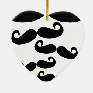 flying moustache ceramic ornament