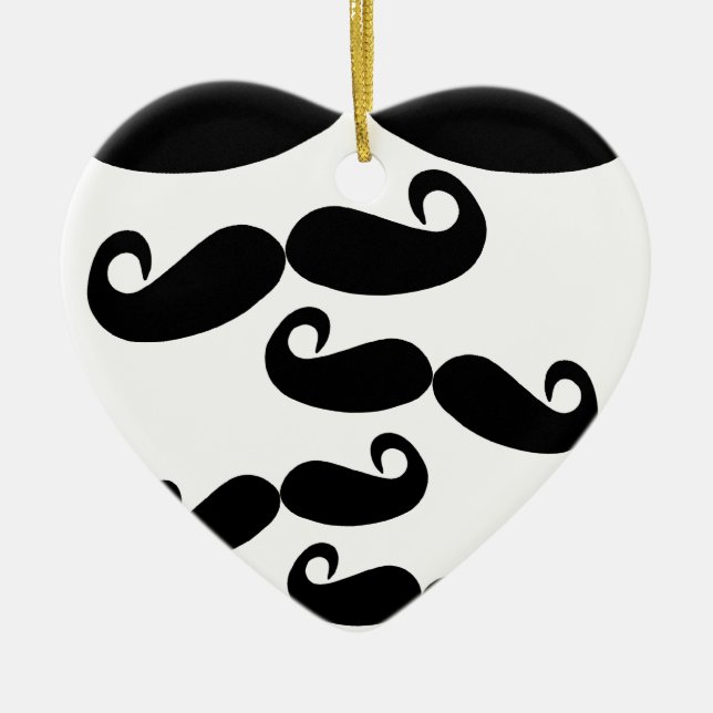 flying moustache ceramic ornament (Front)