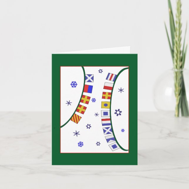 Flying Nautical Signal drapeaux Joyeux Noël Carte (Devant)