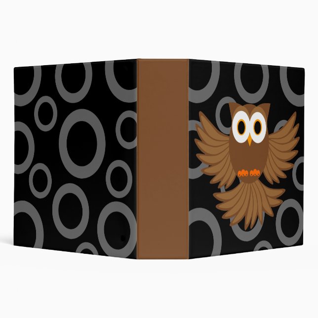 Flying Night Owl Cartoon Binder 2" (Background)