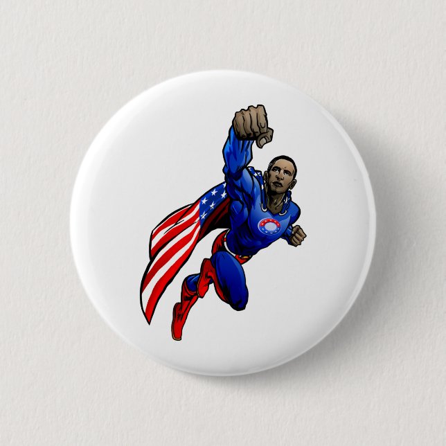 Flying Obama 2 Inch Round Button (Front)