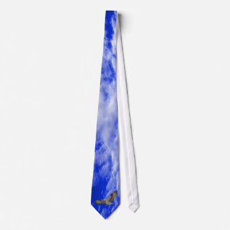 Flying Osprey & Fractal Clouds Wildlife Tie