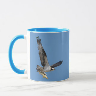 Flying Osprey Hunting for Fish Mug
