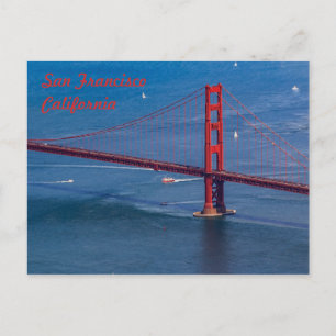 Flying over San Francisco Golden Gate Bridge Postcard