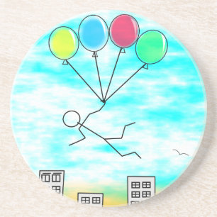 Flying Over The City With Balloons Coaster