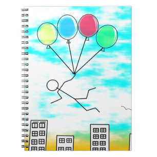 Flying Over The City With Balloons Notebook