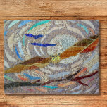 Flying Owl Mosaic Jigsaw Puzzle<br><div class="desc">This decorative jigsaw puzzle features a print of an owl flying with the moon behind.
I made the original design in mosaic using fragments of brightly coloured glass, mirror, and tiny beads.
I hope that you enjoy this puzzle!
Original Mosaic Design © Michele Davies</div>