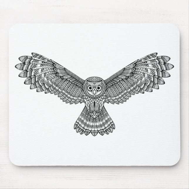 Flying Owl Zendoodle Mouse Pad (Front)