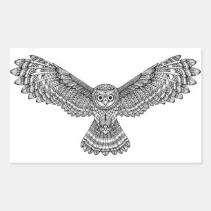 Flying Owl Zendoodle Sticker