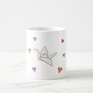 Flying paper crane coffee mug