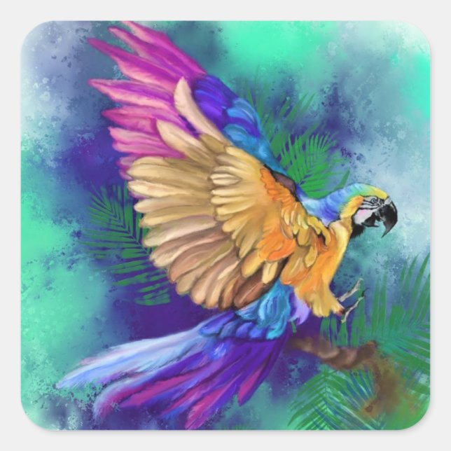 Flying Parrot Sticker (Front)