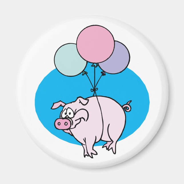 Flying Party Pig Magnet (Front)