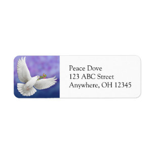 Flying Peace Dove Label