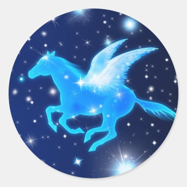 Flying Pegasus Classic Round Sticker (Front)