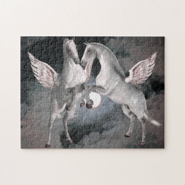 Flying Pegasus Fantasy Horse Art Jigsaw Puzzle (Horizontal)