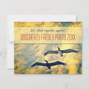 Flying Pelicans Family Party Invitation