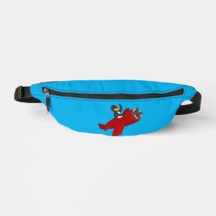 Flying penguin cartoon  fanny pack