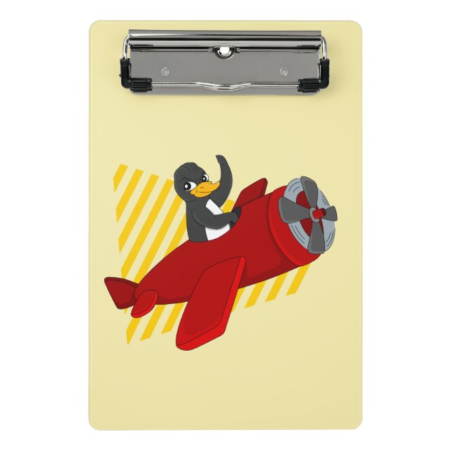 Flying penguin cartoon mini clipboard (Front)