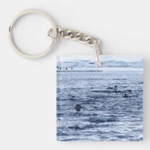 Flying penguin keychain