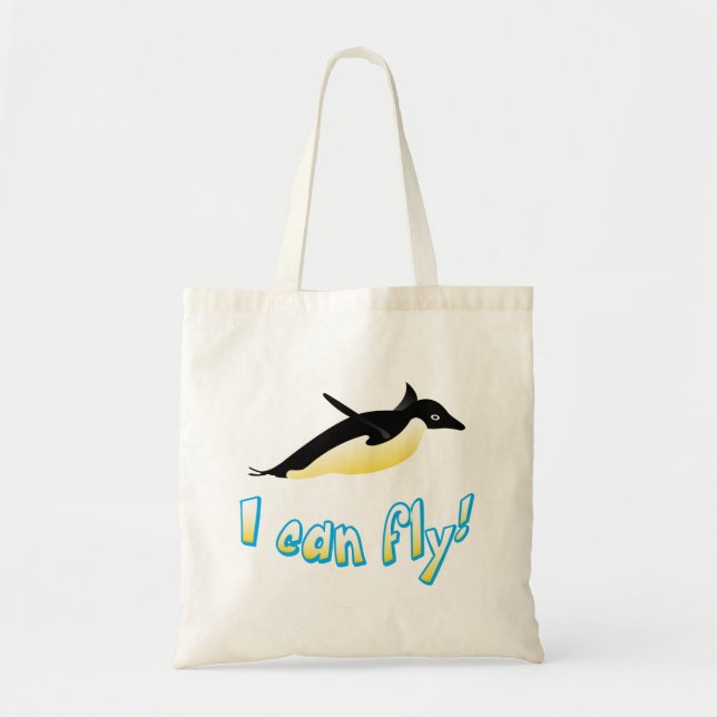 Flying penguin tote bag (Front)