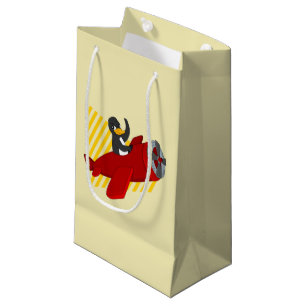 Flying penguing cartoon small gift bag