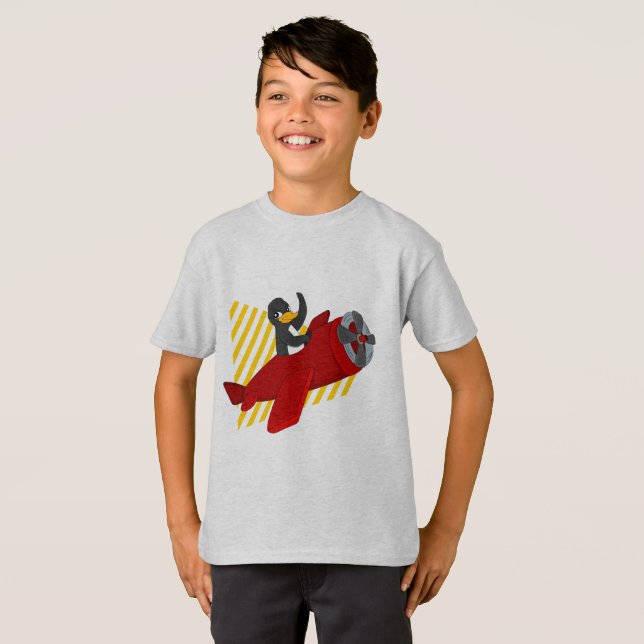 Flying penguing cartoon T-Shirt (Front Full)