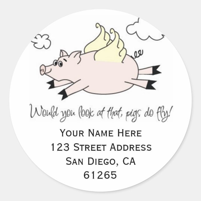 Flying Pig Address Labels (Front)