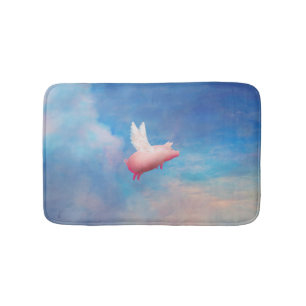 flying pig bath mat